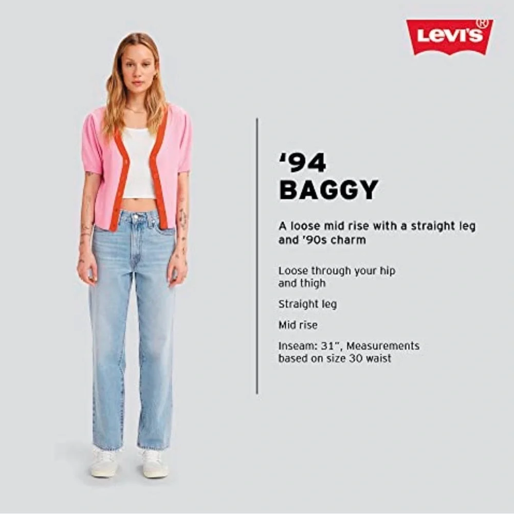 Levi's 94’ Baggy Women's Light Blue Straight Leg Jeans - Picture 2 of 11